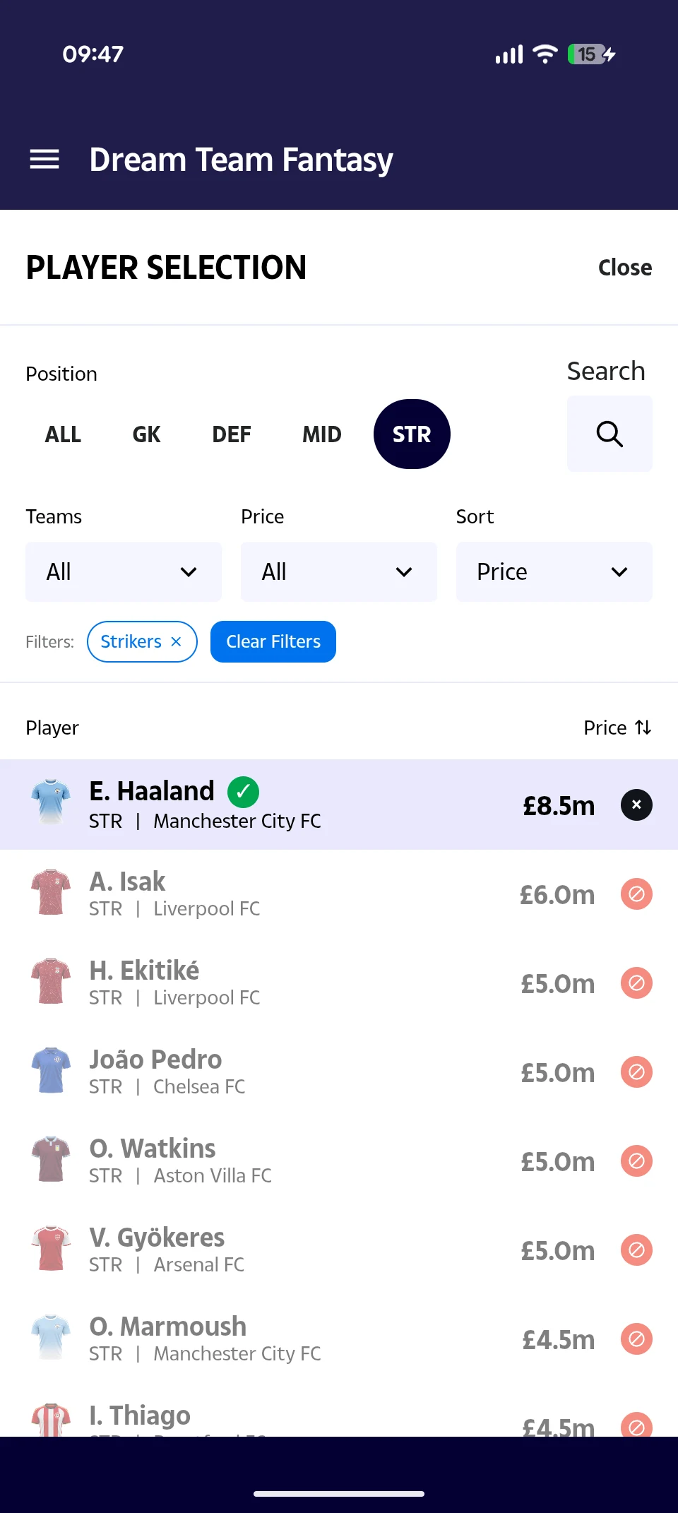 Dream Team Fantasy Football screenshot
